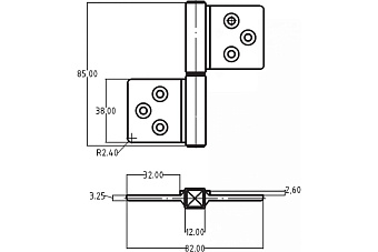 Петля карточная MORELLI INNOVATION CH-R 85*82 SC 85х82мм матовый хром