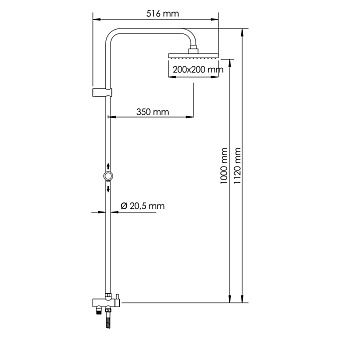 Душевой гарнитур WASSERKRAFT Exter 1600 A040 светлая бронза