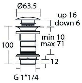 Донный клапан IDEAL STANDARD E1483A5 Чёрный шелк