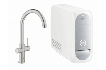 Смеситель для кухни GROHE Blue Home 31455DC0 высокий излив нержавеющая сталь