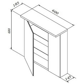 Шкаф зеркальный AM-PM SPIRIT M70MCX0601WG 18,5х60х68см