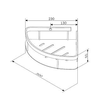 Полка в ванную угловая AM-PM Sense L A7454122 1-ярусная 23х30см чёрный