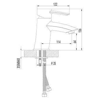 Смеситель для раковины LEMARK Atlantiss LM3206C хром