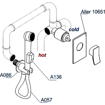 Гигиенический душ WASSERKRAFT Aller A106157 хром