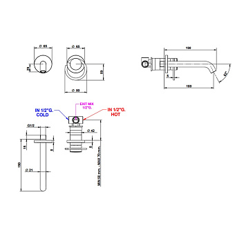 Смеситель для раковины Bongio Linea 82538CRCR хром