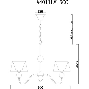 Люстра подвесная Arte Lamp TURANDOT A4011LM-5CC 40Вт 5 лампочек E14