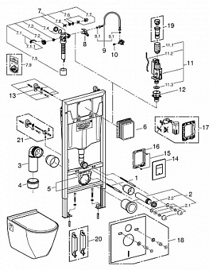 Инсталляция с унитазом GROHE Solido 39186000
