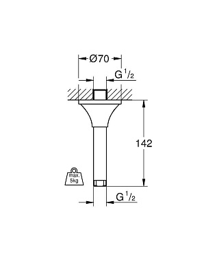 Держатель для верхнего душа GROHE 27978000 хром