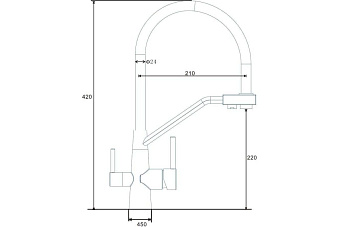 Смеситель для кухни ESKO K25 B высокий излив матовый никель