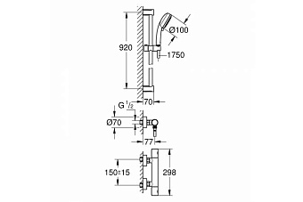 Смеситель для душа GROHE Grohtherm 800 Cosmopolitan 34769000 хром