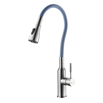 Смеситель для кухни LEMARK Expert LM5082S-Gray гибкий излив матовый/серый