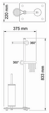 Напольная стойка WASSERKRAFT K-1234 светлая бронза