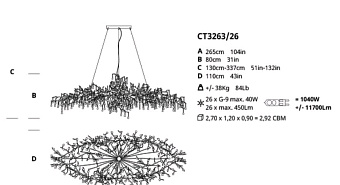 Светильник подвесной Serip Bijout CT3263/26 40Вт G9