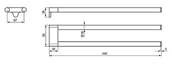 Полотенцедержатель IDEAL STANDARD CONNECT A9181AA хром 6,7см