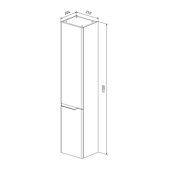 Пенал напольный LEMARK Miano LM06M35P 28х35х170см белый