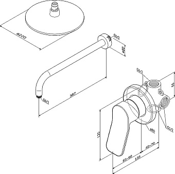 Душевая система AM-PM X-Joy FB85A2R002 чёрный