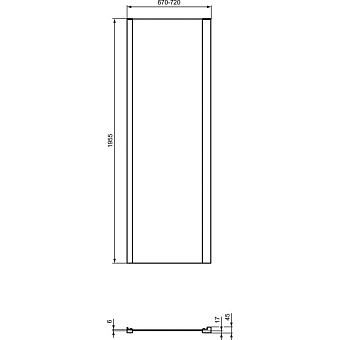 Фиксированная боковая панель 70 см Ideal Standard CONNECT 2 L K9297V3