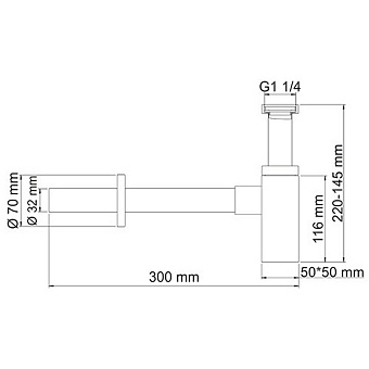 Сифон для раковины бутылочный WASSERKRAFT A072