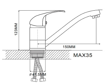 Смеситель для раковины Maxonor MN4516 хром