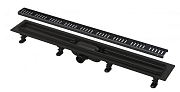 Душевой лоток Alcaplast APZ10BLACK-650M 65х6,5см горизонтальный сток с решёткой и опорами