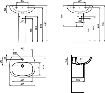 Полупьедестал IDEAL STANDARD TESI T033401