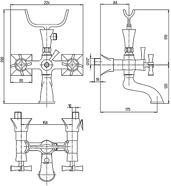 Смеситель для ванны Paini Elix 85CR111LMKM хром