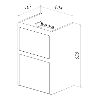 Тумба под раковину напольная LEMARK Combi LM03C45T-Beton 35х42,6х65см