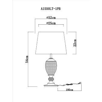 Настольная лампа Arte Lamp RADISON A1550LT-1PB 60Вт E27