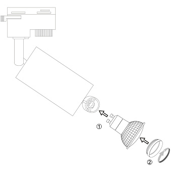 Трековый светильник Maytoni Focus TR004-1-GU10-B 50Вт GU10 чёрный для однофазного трека