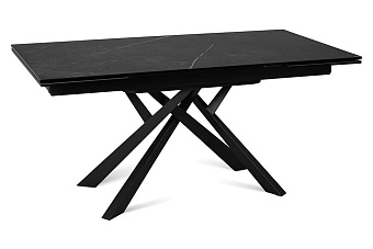 Кухонный стол раскладной AERO 90х160х76см закаленное стекло/керамика/сталь Platinum