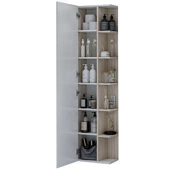 Пенал подвесной Акватон Сканди 1A253403SDB20 24х40х159см белый/дуб верона