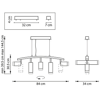 Светильник подвесной Lightstar Rullo LR7353738720 50Вт GU10