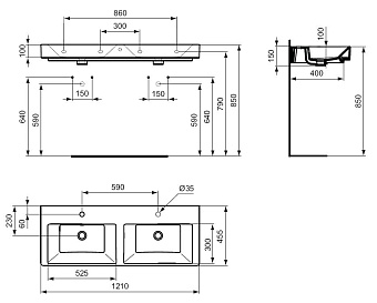 Раковина подвесная IDEAL STANDARD Strada K079101 120х45,5см