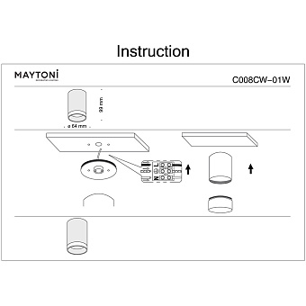 Светильник потолочный Maytoni Pauline C008CW-01W 10Вт GU10