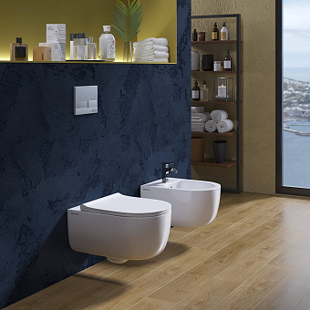 Унитаз подвесной BERGES EGO XL 082118 безободковый с микролифтом