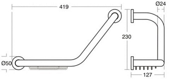 Поручень для ванной IDEAL STANDARD IOM A9114AA 23см хром