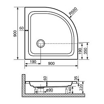 Душевой поддон RGW Acryl 16180499-11 STYLE P 90х90см