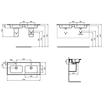 Раковина подвесная IDEAL STANDARD STRADA II T363601 124х46см