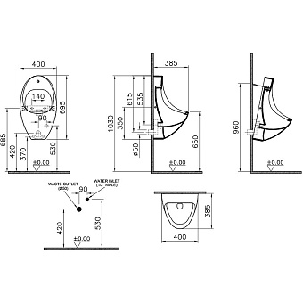 Писсуар сенсорный VITRA Arkitekt 4106B003-5598