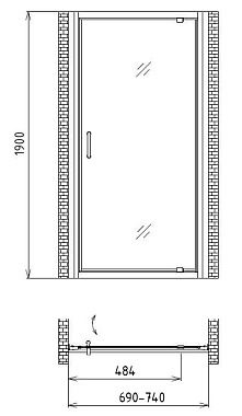 Душевая дверь Gemy Sunny Bay S28130 190х70см стекло прозрачное
