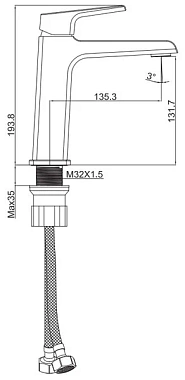 Смеситель для раковины Maxonor MN1172 хром