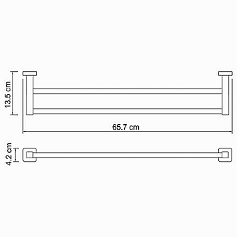 Полотенцедержатель WASSERKRAFT Lippe K-6500 K-6540 хром 65,7см