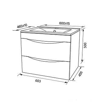 Тумба с раковиной IDDIS Cloud CLO60W0i95K 47х60,3х50см