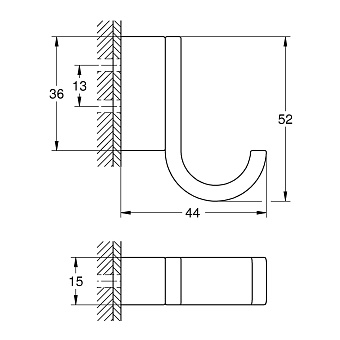 Крючок GROHE Selection 41039000 хром