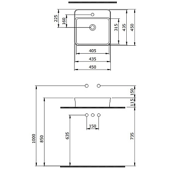 Раковина накладная BERGES Ego SL 182014 45х45см