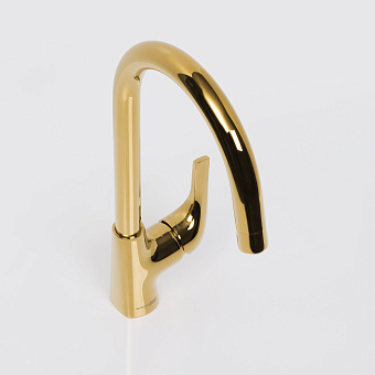 Смеситель для кухни WASSERKRAFT Sauer 7107 поворотный излив золото