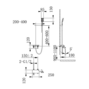 Смеситель для ванны LEMARK Mista LM6414WG белый/золото