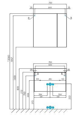 Шкаф зеркальный Акватон Асти 1A263402AX010 13х70х70см без подсветки