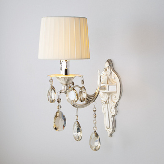 Бра Eurosvet Argenta 10098/1 серебро/тонированный хрусталь Strotskis 40Вт E14