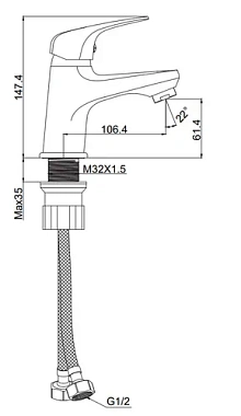 Смеситель для раковины Maxonor MN1077 хром